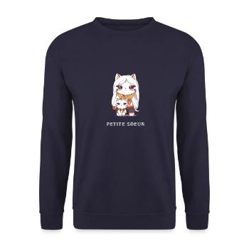 Petite soeur - Sweat-shirt Unisexe - marine - Devant - Alina (178cm) & Michal (187cm)