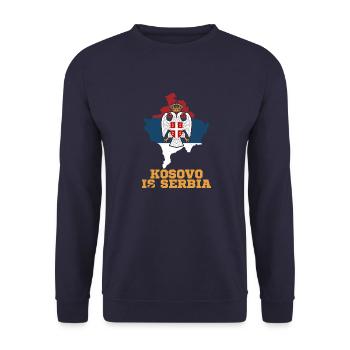Belgrade Serbian Serbia Serbian Srbija Yugoslavija - Unisex Pullover - Navy - Vorne - Alina (178cm) & Michal (187cm)