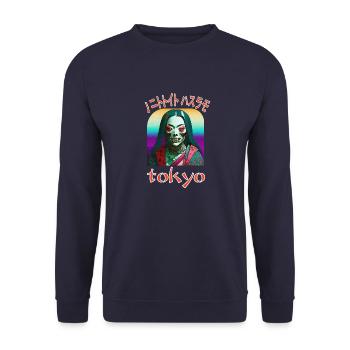 Bon baiser du Japon - Sweat-shirt Unisexe - marine - Devant - Alina (178cm) & Michal (187cm)