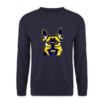 Hundeliebe Schäferhund Hunde Hundehalter Hund - Unisex Pullover - Navy - Vorne - Alina (178cm) & Michal (187cm)
