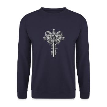 Motif gothique clé - Sweat-shirt Unisexe - marine - Devant - Alina (178cm) & Michal (187cm)