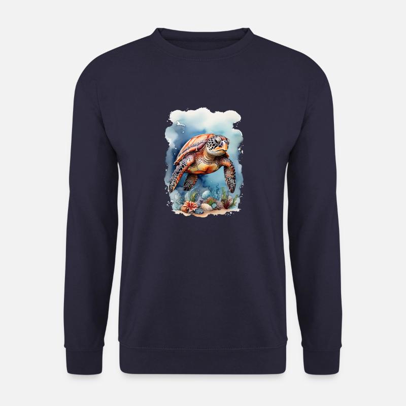 Meers Schildkröte unter Wasser - Unisex Pullover - Navy