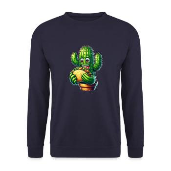 Cactus Taco Mexique Nourriture Dessin animé mexicain - Sweat-shirt Unisexe - marine - Devant - Alina (178cm) & Michal (187cm)