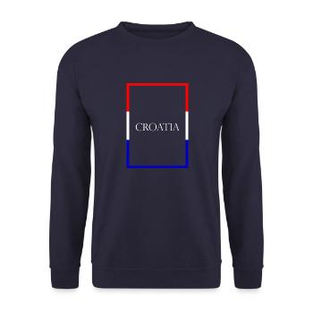 Croatia Croatia, Statement lettering with flag - Unisex Sweatshirt - navy - Front - Alina (178cm) & Michal (187cm)