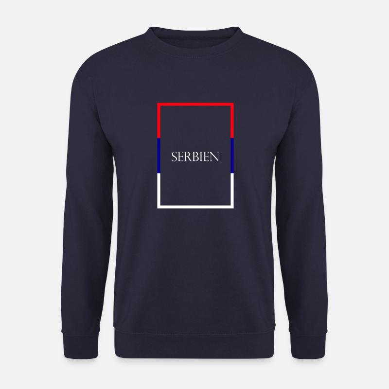 Serbien Србија, Statement Schriftzug mit Fahne - Unisex Pullover - Navy