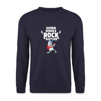 SUPER SIMPLE ROCK GUITAR - Unisex Sweatshirt - navy - Front - Alina (178cm) & Michal (187cm)