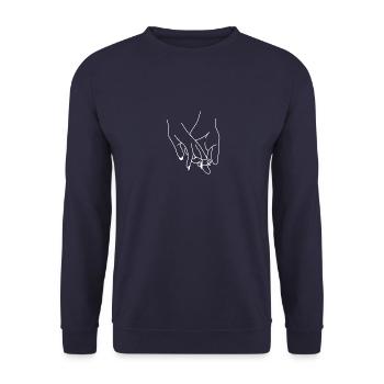 hands - Unisex Sweatshirt - navy - Front - Alina (178cm) & Michal (187cm)