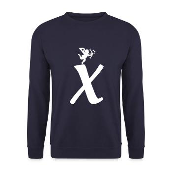 X - Unisex Sweatshirt - navy - Front - Alina (178cm) & Michal (187cm)