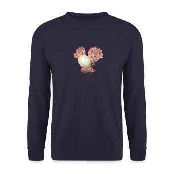 Süße Worte an meinen Geliebten - Unisex Pullover - Navy - Vorne - Alina (178cm) & Michal (187cm)