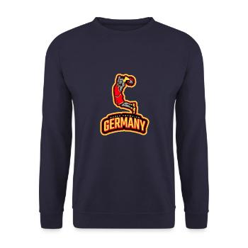 Basketball Tshirt World Champion Gift 2023 Dunk - Unisex Sweatshirt - navy - Front - Alina (178cm) & Michal (187cm)