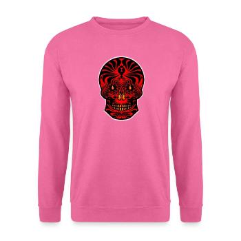 Stammesschädel Schwarz Rot Stammesschädel Stammes Tattoo - Unisex Pullover - Pink - Vorne