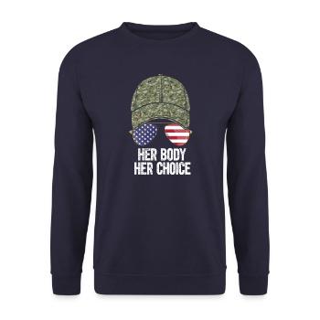 Your body, your choice - Unisex Sweatshirt - navy - Front - Alina (178cm) & Michal (187cm)
