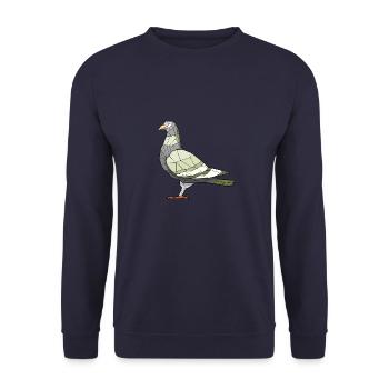 Dove Geometric Bird - Unisex Sweatshirt - navy - Front - Alina (178cm) & Michal (187cm)