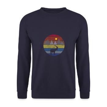 Randonnée en montagne avec un bouquetin - Sweat-shirt Unisexe - marine - Devant - Alina (178cm) & Michal (187cm)