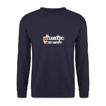 Ein Zuhause für jedes Tier - Unisex Pullover - Navy - Vorne - Alina (178cm) & Michal (187cm)