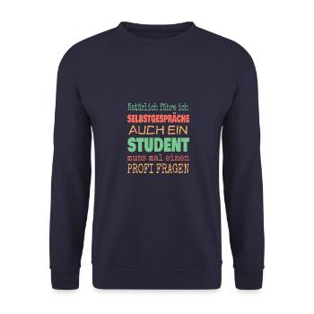Student - Unisex Pullover - Navy - Vorne - Alina (178cm) & Michal (187cm)