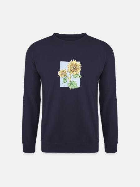 Sunflower flower - drawing - Unisex Sweatshirt - navy