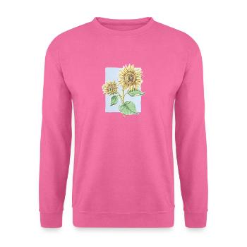 Sonnenblume Blume - Zeichnung - Unisex Pullover - Pink - Vorne