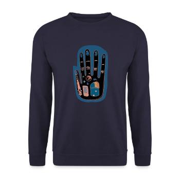 Hand of tomorrow - Unisex Sweatshirt - navy - Front - Alina (178cm) & Michal (187cm)