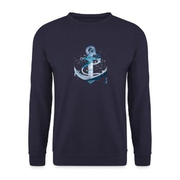 Anker - Unisex Pullover - Navy - Vorne - Alina (178cm) & Michal (187cm)