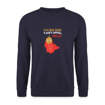 héros de pomme de terre, héros, pomme de terre, bande dessinée - Sweat-shirt Unisexe - marine - Devant - Alina (178cm) & Michal (187cm)