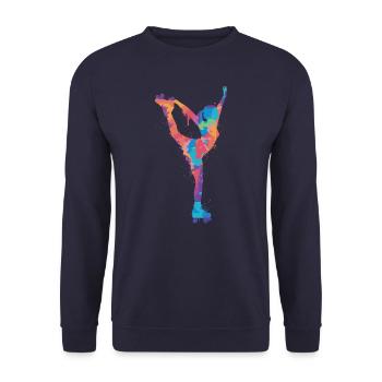 Rollschuh Roller Skating Damen Kinder Rollschuhe - Unisex Pullover - Navy - Vorne - Alina (178cm) & Michal (187cm)