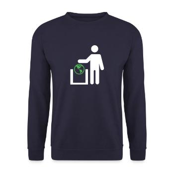 world - Unisex Sweatshirt - navy - Front - Alina (178cm) & Michal (187cm)