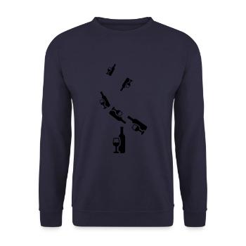 Wein Icon - Unisex Pullover - Navy - Vorne - Alina (178cm) & Michal (187cm)