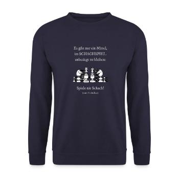 Chess - Quote - Chess player invincible - Unisex Sweatshirt - navy - Front - Alina (178cm) & Michal (187cm)