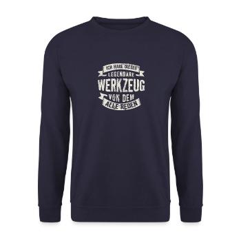 Hausmeister Werkzeug Spruch Geschenk - Unisex Pullover - Navy - Vorne - Alina (178cm) & Michal (187cm)