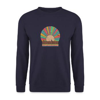 Retro Sunshine Rainbow Cadeau de voyage de vacances d’été - Sweat-shirt Unisexe - marine - Devant - Alina (178cm) & Michal (187cm)