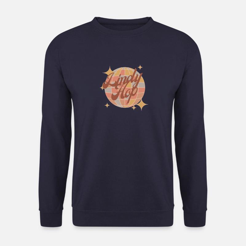 Lindy hop Tanz Retro Design in braun rot mit Disko - Unisex Pullover - Navy
