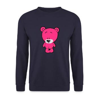 Cute Bear - Unisex Sweatshirt - navy - Front - Alina (178cm) & Michal (187cm)