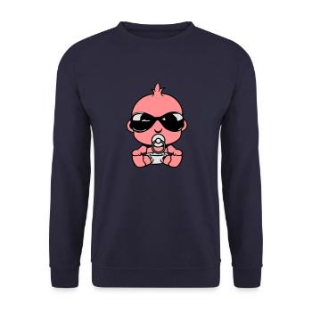 Bébé mignon suce sonnenbrillel - Sweat-shirt Unisexe - marine - Devant - Alina (178cm) & Michal (187cm)