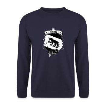 Bern - Unisex Sweatshirt - navy - Front - Alina (178cm) & Michal (187cm)