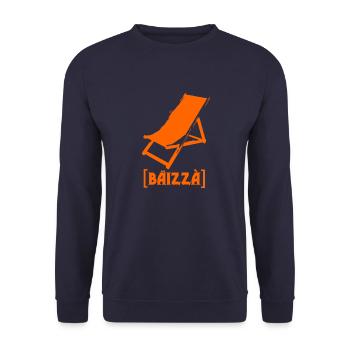 Bäizaa - Lautschrift - Unisex Pullover - Navy - Vorne - Alina (178cm) & Michal (187cm)