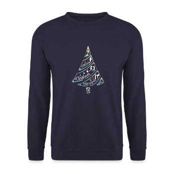 Weihnachtsbaum Kampfsport Boxen Karate Judo - Unisex Pullover - Navy - Vorne - Alina (178cm) & Michal (187cm)