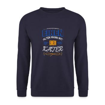 großpapa tier enkelkind eigenschaften - Unisex Pullover - Navy - Vorne - Alina (178cm) & Michal (187cm)