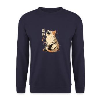 neko neko8 - Unisex Sweatshirt - navy - Front - Alina (178cm) & Michal (187cm)