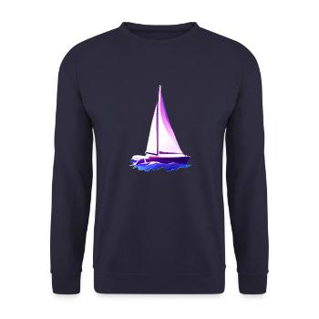 Segeln Segelschiff Segelsport Segler Segelboot - Unisex Pullover - Navy - Vorne - Alina (178cm) & Michal (187cm)