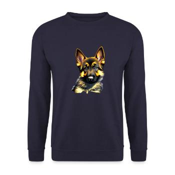 Propriétaire de chien Chien Chiot Berger allemand - Sweat-shirt Unisexe - marine - Devant - Alina (178cm) & Michal (187cm)