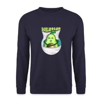 Schlavocado Schlaf Avocado Cartoon witzig Geschenk - Unisex Pullover - Navy - Vorne - Alina (178cm) & Michal (187cm)