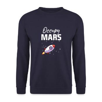 Mars Planet Weltraum Vintage Space Science Sprüche - Unisex Pullover - Navy - Vorne - Alina (178cm) & Michal (187cm)