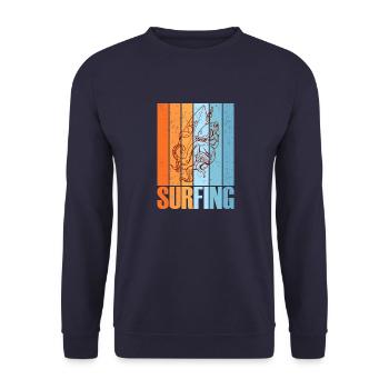 Octopus Planche de surf d’été Surf Vacances en mer - Sweat-shirt Unisexe - marine - Devant - Alina (178cm) & Michal (187cm)