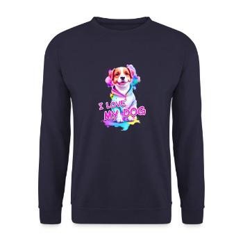 I love my dog - Unisex Sweatshirt - navy - Front - Alina (178cm) & Michal (187cm)
