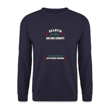 Schlafende Beamtin - Unisex Pullover - Navy - Vorne - Alina (178cm) & Michal (187cm)