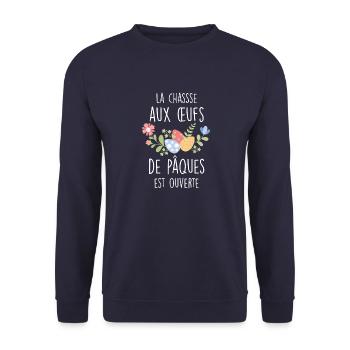 La chasse aux oeufs de pâques - Sweat-shirt Unisexe - marine - Devant - Alina (178cm) & Michal (187cm)