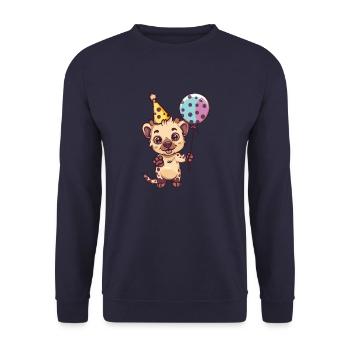 Bande dessinée d’anniversaire de hyène - Sweat-shirt Unisexe - marine - Devant - Alina (178cm) & Michal (187cm)