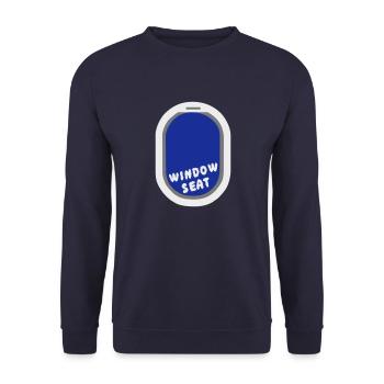 Siège hublot d’avion - Sweat-shirt Unisexe - marine - Devant - Alina (178cm) & Michal (187cm)
