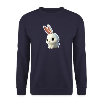 Cute Little Comic Bunny 1 - Unisex Sweatshirt - navy - Front - Alina (178cm) & Michal (187cm)